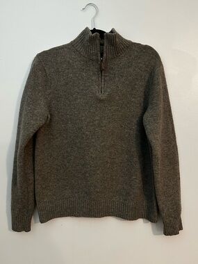 J Crew 100 % Lambswool 1/4 Quarter Zip Sweater Men’s Large Long Sleeve